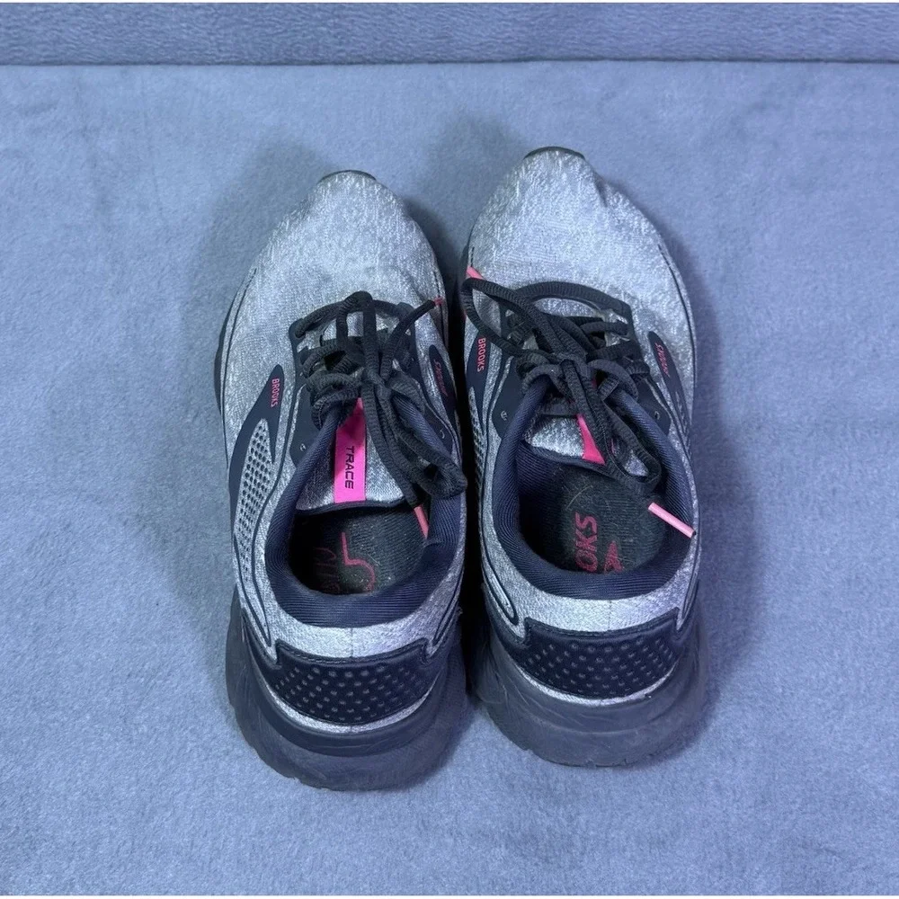 Brooks Trace 2 Shoes Womens 9.5 B Gray Black Pink Running Sneakers 120375